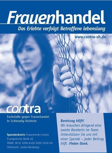 Plakat gegen Frauenhandel.